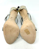 Giuseppe Zanotti Silver Patent Leather Heel Sandals