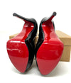 Christian Louboutin Black Patent Leather Platform Peep Toe Heels 