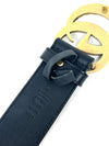 Gucci Wide Black Leather Belt With Pearls