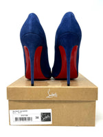 Christian Louboutin Navy Suede Leather Pump Heels 