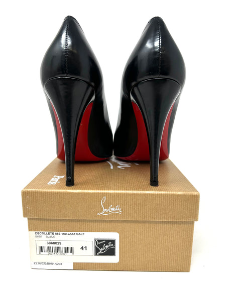 Christian Louboutin Black Jazz Decollete 868 100 Pumps - MyDesignerly