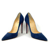 Christian Louboutin Navy Suede Leather Pump Heels 