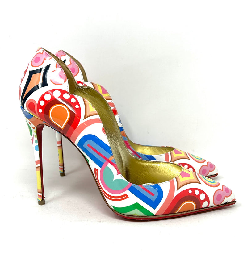Christian Louboutin Patent Multicolor Pump Heels 