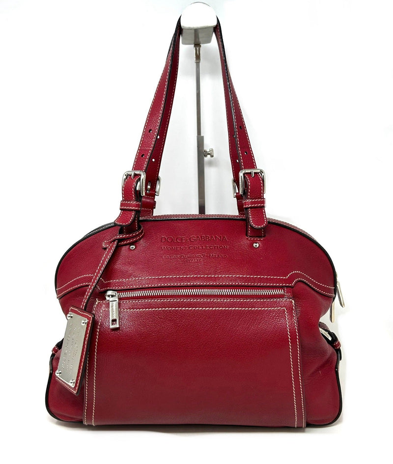 Dolce & Gabbana Miss Adventure Red Leather Shoulder Bag