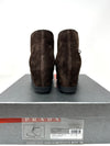 Prada Scamosciato Moro Brown Suede Boots Wedges 39.5 UK 6.5