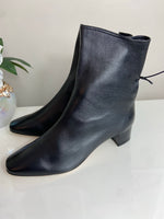 Soloviere Princess Black Leather Ankle Boots 38 UK 5