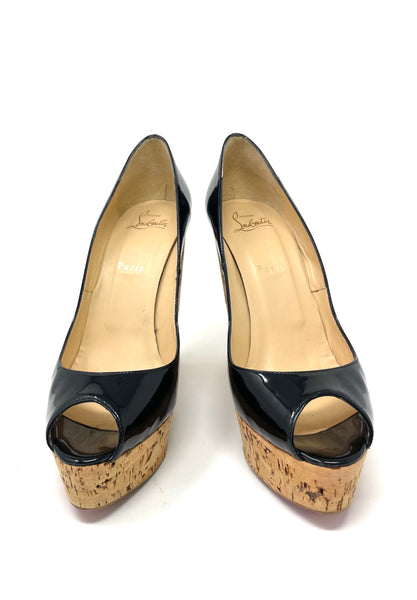 Peep toe hot sale cork wedges