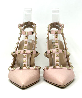 Valentino Garavani Rockstud 100 Pale Pink Leather Studded Pump Heels 38.5 UK 5.5