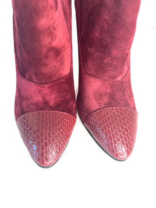 Christian Louboutin Me In The 90s 100 Burgundy Red Suede Ankle Boots – Size 40 / UK 7