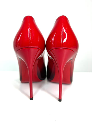 Christian Louboutin Kate 100 Degrade Red Black Patent Leather Heels 40.5 UK7.5