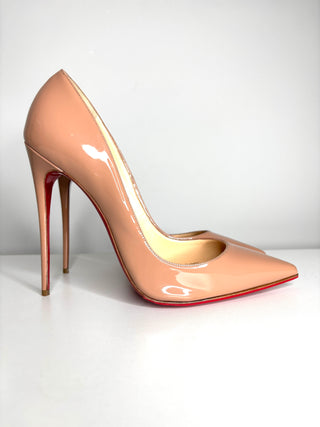 Christian Louboutin So Kate 120 Nude Patent Heels 40 UK7