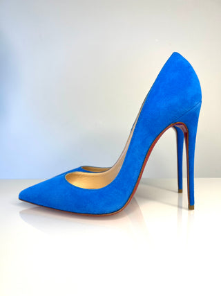 Christian Louboutin So Kate 120 Blue Suede Pumps Heels – Size 38.5 UK5.5