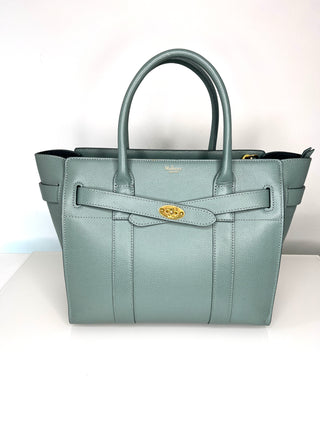 Mulberry Zipped Bayswater Small Light Blue Tote Bag