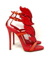 Giuseppe Zanotti Red Suede Leather Wing Heel Sandals