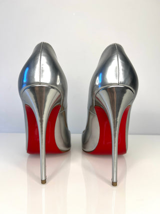 Christian Louboutin So Kate 120 Silver Heels 37 UK4