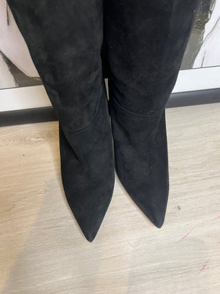 Aquazzura Black Suede Over-the-Knee Pull-on Boots – Size 38.5 / UK 5.5