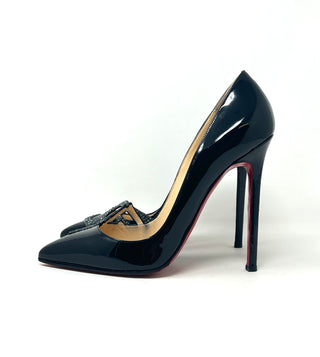 Christian Louboutin Pigalle 'SEX' 120 Black Patent Leather Pump Heels 37 UK 4