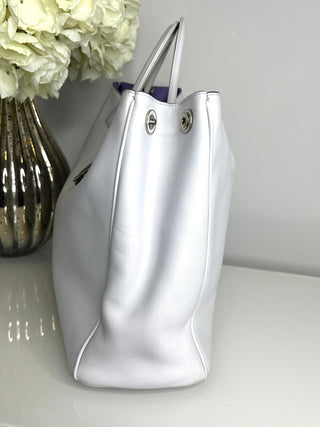 Christian Dior Pre-Loved 2011 White Leather Diorissimo Satchel Shoulder Bag
