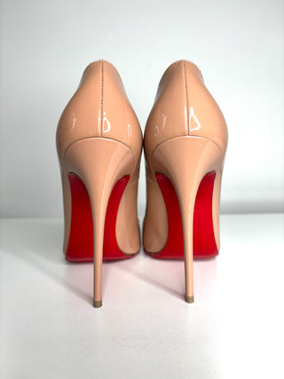 Christian Louboutin So Kate 120 Nude Patent Heels 37 UK4