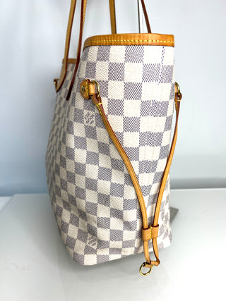 Louis Vuitton Preloved Neverfull MM Damier Azur Tote Bag