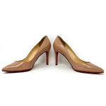 Christian Louboutin Pigalle 85 Nude Patent Leather Pump Heels 38.5 UK 5.5