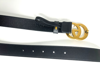 Gucci GG Marmont Black Leather Belt