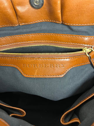 Burberry Preloved Canterbury Tote Classic Check and Brown Leather Handbag
