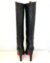 Christian Louboutin Vicky Botta 100 Black Leather Platform Knee High Boots 40 UK 7