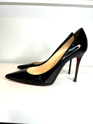 Christian Louboutin Kate 100 Black Patent Leather Heels 40.5 UK7.5