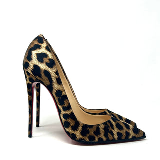 Christian Louboutin Leopard Print Satin Pump Heels