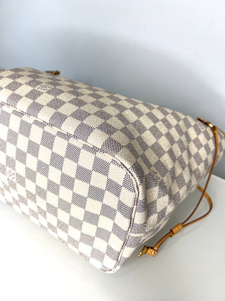 Louis Vuitton Preloved Neverfull MM Damier Azur Tote Bag