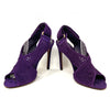 Louis Vuitton Purple Suede Perforated Open Toe Sandals