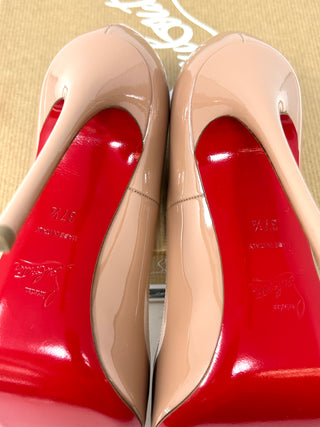 Christian Louboutin So Kate 120 Nude Patent Leather Pump Heels 37.5 UK 4.5