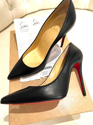 Christian Louboutin Kate 100 Black Nappa Leather Heels 36 UK3