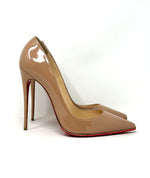 Christian Louboutin So Kate 120 Nude Patent Leather Pump Heels 39.5 UK 6.5