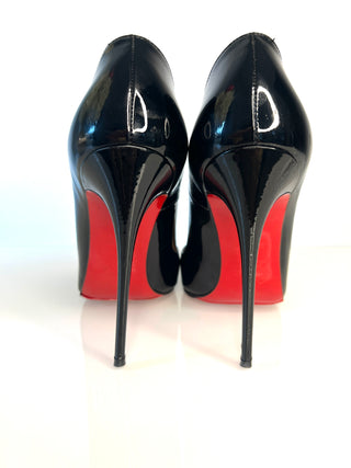 Christian Louboutin So Kate 120 Black Patent Leather Heels 37.5 UK4.5
