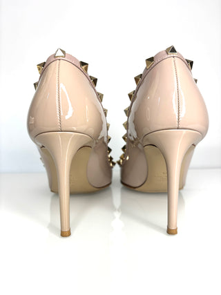 Valentino Garavani Rockstud Nude Patent Pumps Heels 37.5 UK4.5