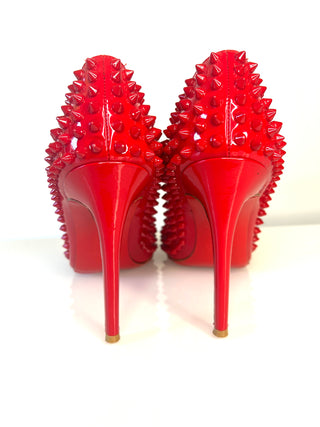 Christian Louboutin Pigalle Spikes 100 Red Patent Leather Heels – Size 41 UK 8