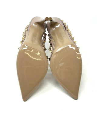 Valentino Garavani Rockstud 100 Nude Patent Leather Studded Pump Heels 37.5 UK 4.5