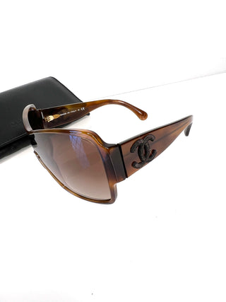 Chanel CH5449 Rectangular Brown Tortoise Shield Sunglasses