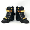 Giuseppe Zanotti Black Croc Leather Wedge Trainer Boots 