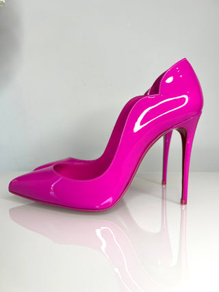 Christian Louboutin Hot Chick 100 Bolerose Pink Patent Leather Heels 36.5 UK3.5