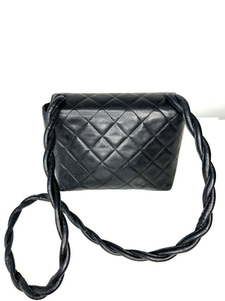 Vintage Chanel Black Quilted Leather Flap – Gold-Plated Hardware Cross-body Shoulder Bag
