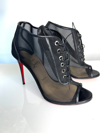 Christian Louboutin Open Ondessa 100 Mesh Booties – Size 39.5 UK6.5
