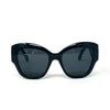 Gucci Black Oversized Cat Eye Shiny Acetate Sunglasses