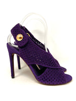 Louis Vuitton Purple Suede Perforated Open Toe Sandals