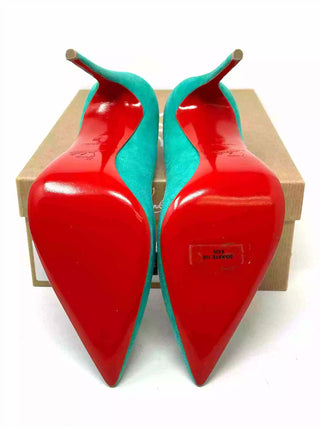 Christian Louboutin So Kate 120 Mint Suede Leather Pump Heels 38 UK 5