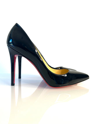Christian Louboutin Pigalle glossy black patent leather high-heeled shoes with red soles