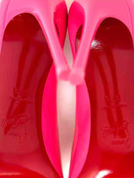 Christian Louboutin Hot Chick 100 Bright Pink Patent Leather Pump Heels 37.5 UK 4.5