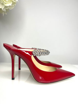 Jimmy Choo Pre-Loved Bing 100 Red Patent Leather Heels 39 UK6